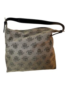 Dooney & Bourke DB Monogram Canvas Shoulder Bag Charcoal/Black